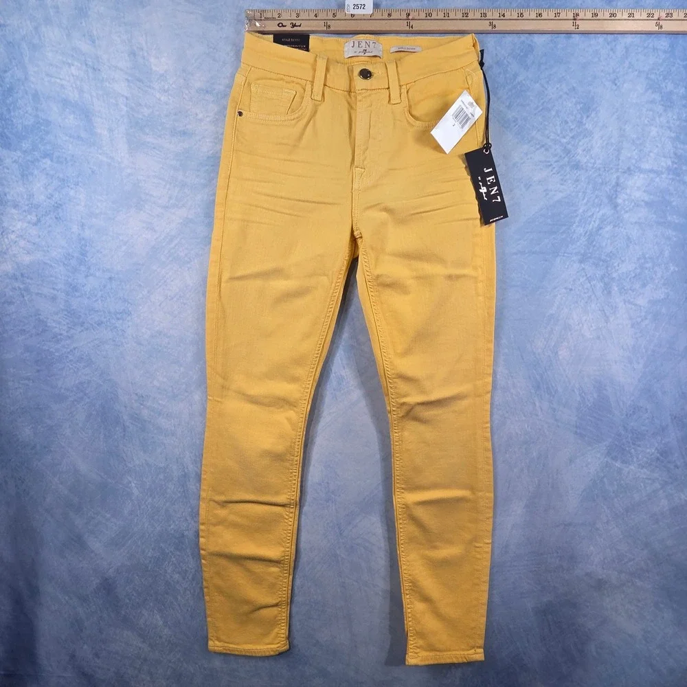 Jen7 by 7 For‎ All Mankind Ankle Skinny Jeans Yellow Size 2 JS522187 SNOW